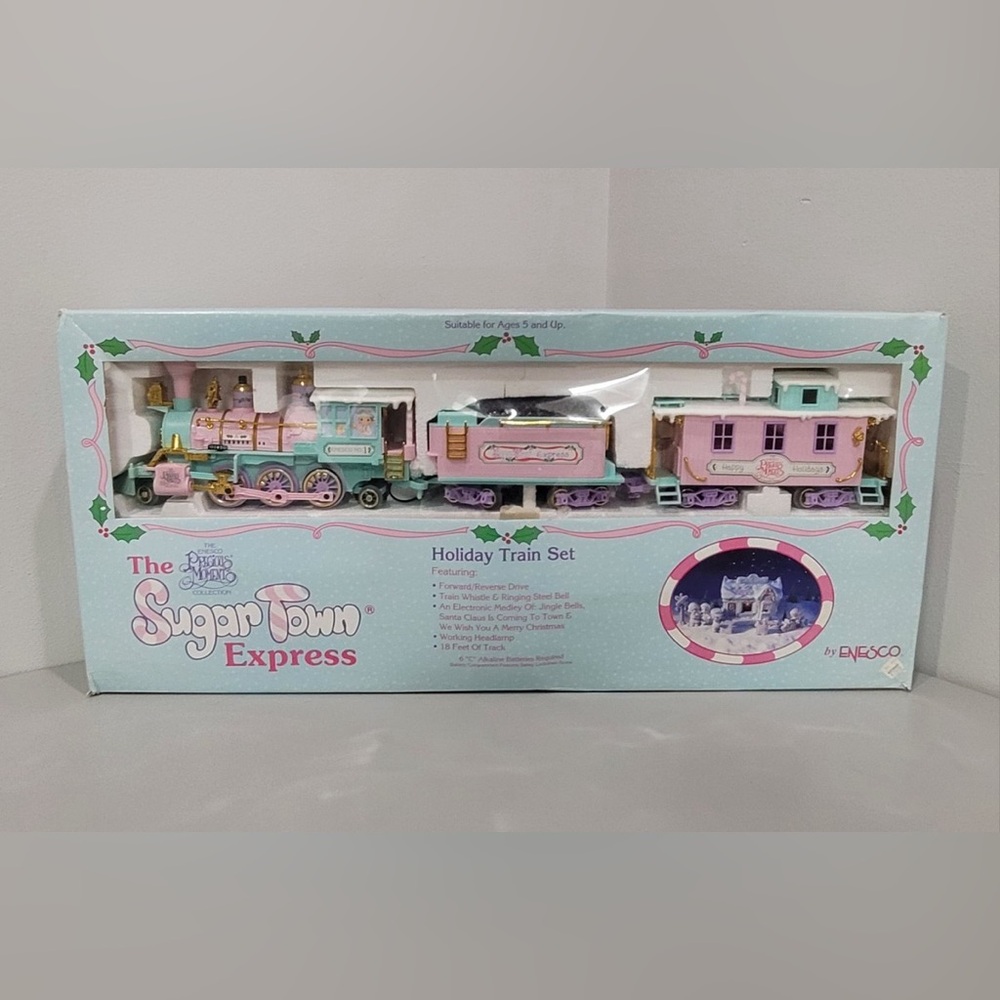 Sugar Town Express Holiday Train Set - Pink and Blue